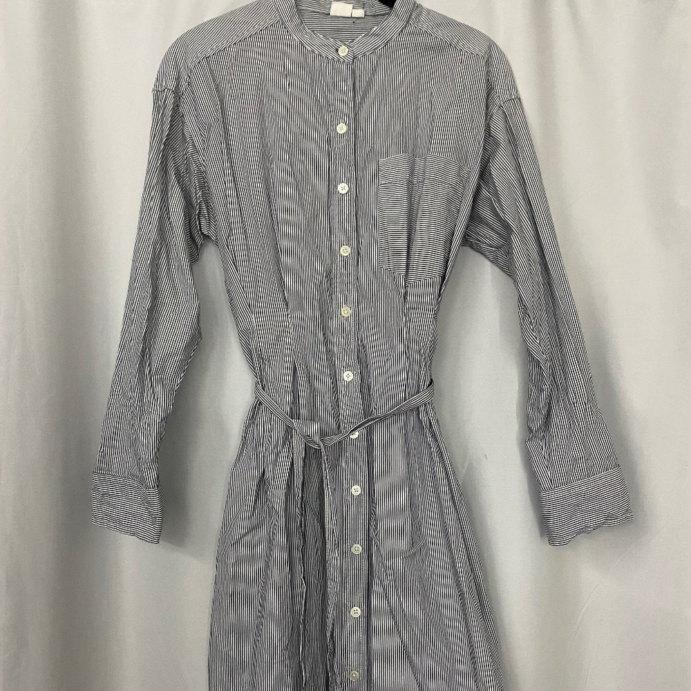 Pinstriped Shirtdress